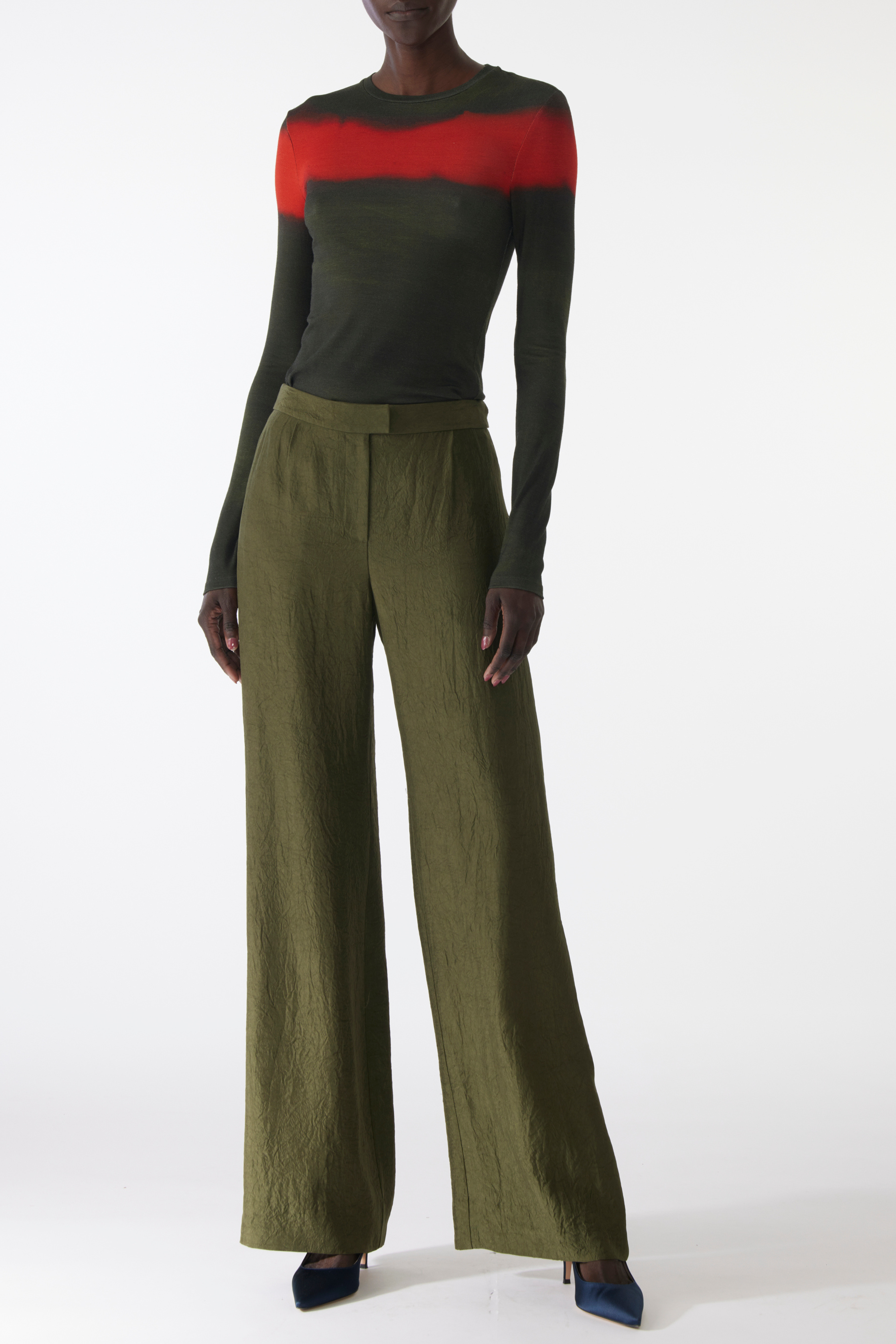 CRINKLED SATIN STRAIGHT- LEG TROUSERS – Jason Wu Studio