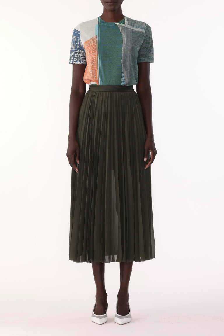 CHIFFON PLEATED SKIRT view 1