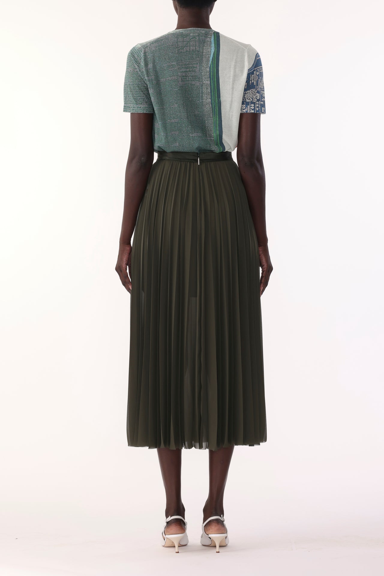 CHIFFON PLEATED SKIRT view 3