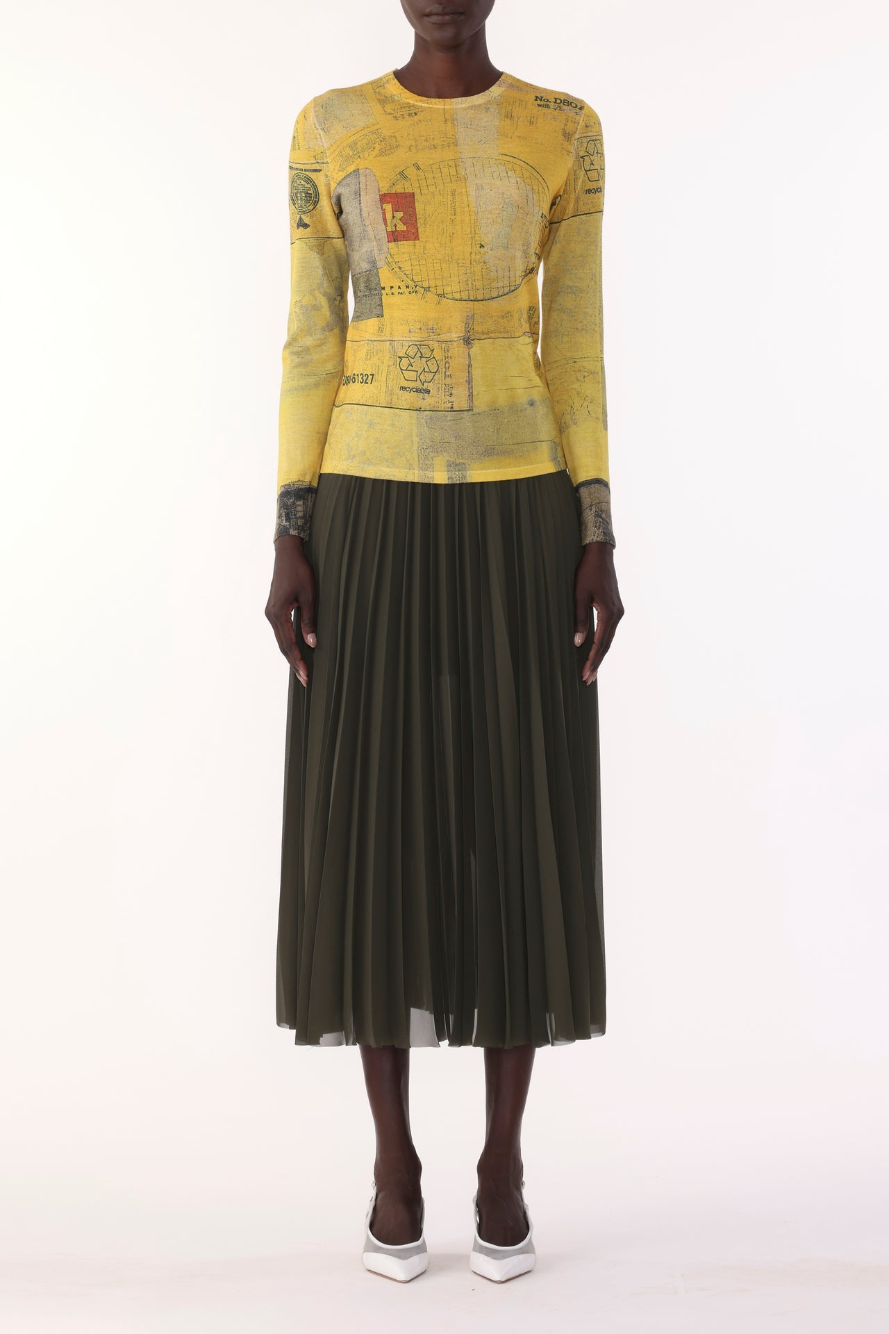 MERINO WOOL KNIT CREW NECK WITH SULPHUR BANK ARTWORK BY ROBERT RAUSCHENBERG view 2