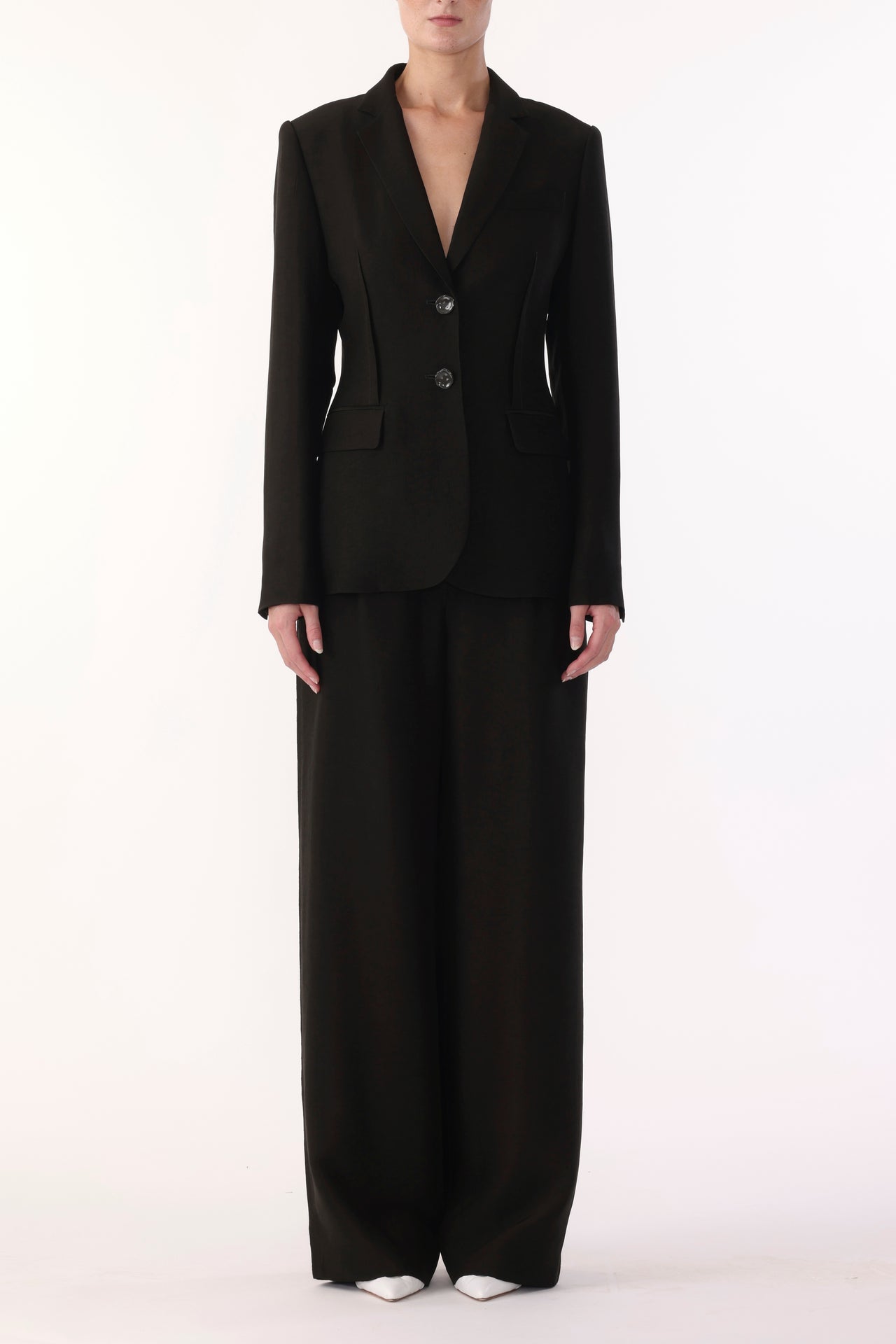 WASHED TWILL SINGLE-BREASTED BLAZER view 2