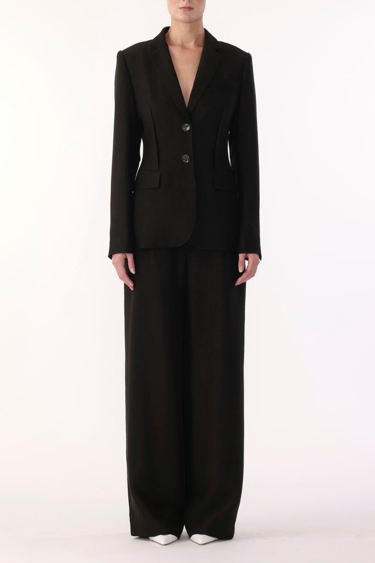 WASHED TWILL SINGLE-BREASTED BLAZER view 2