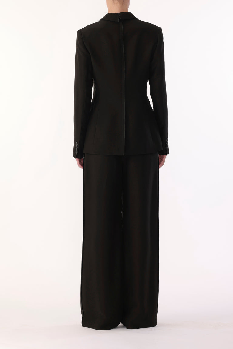 WASHED TWILL SINGLE-BREASTED BLAZER view 4