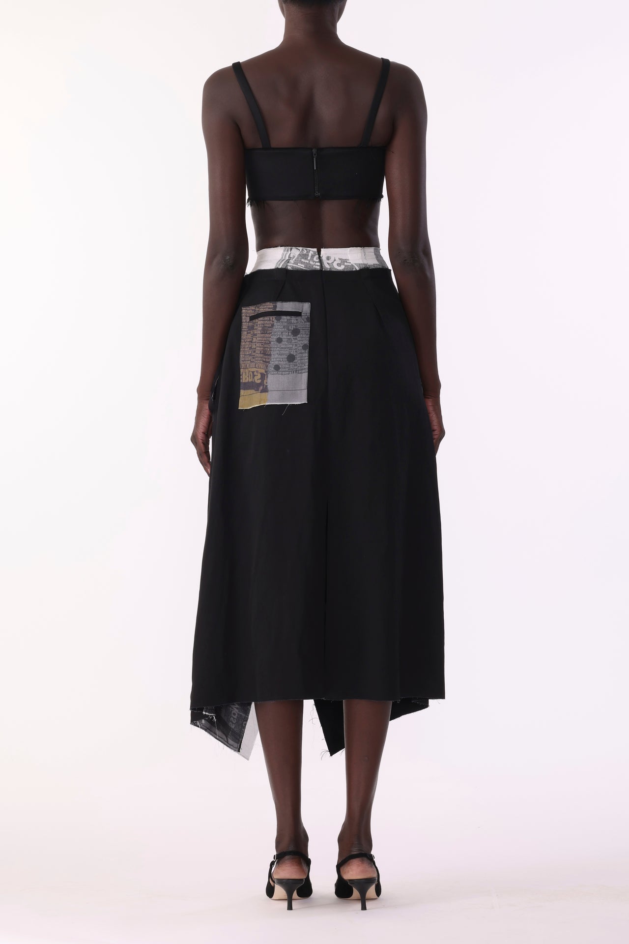 COLLAGE MIDI SKIRT WITH SHEEPHEAD ARTWORK BY ROBERT RAUSCHENBERG view 3