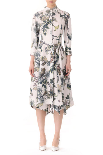 Jason Wu navy floral on sale print assymetrical silk midi dress size 8