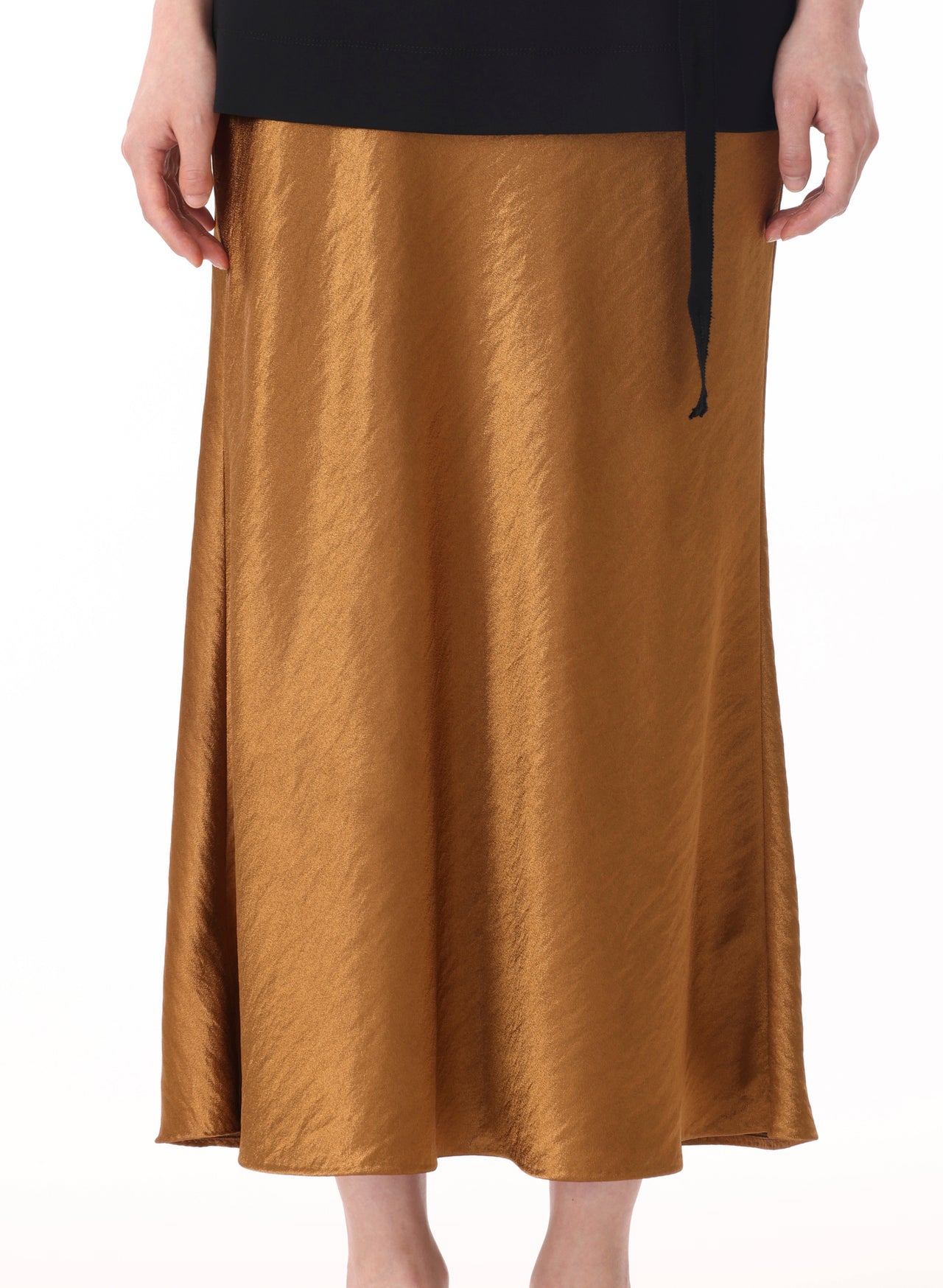 HAMMERED SATIN MIDI SLIP SKIRT view 4