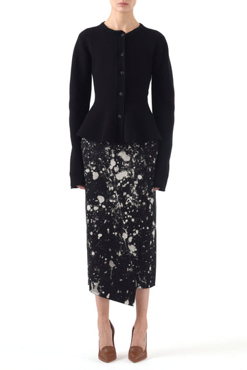 BOILED WOOL CARDIGAN WITH PEPLUM view 1