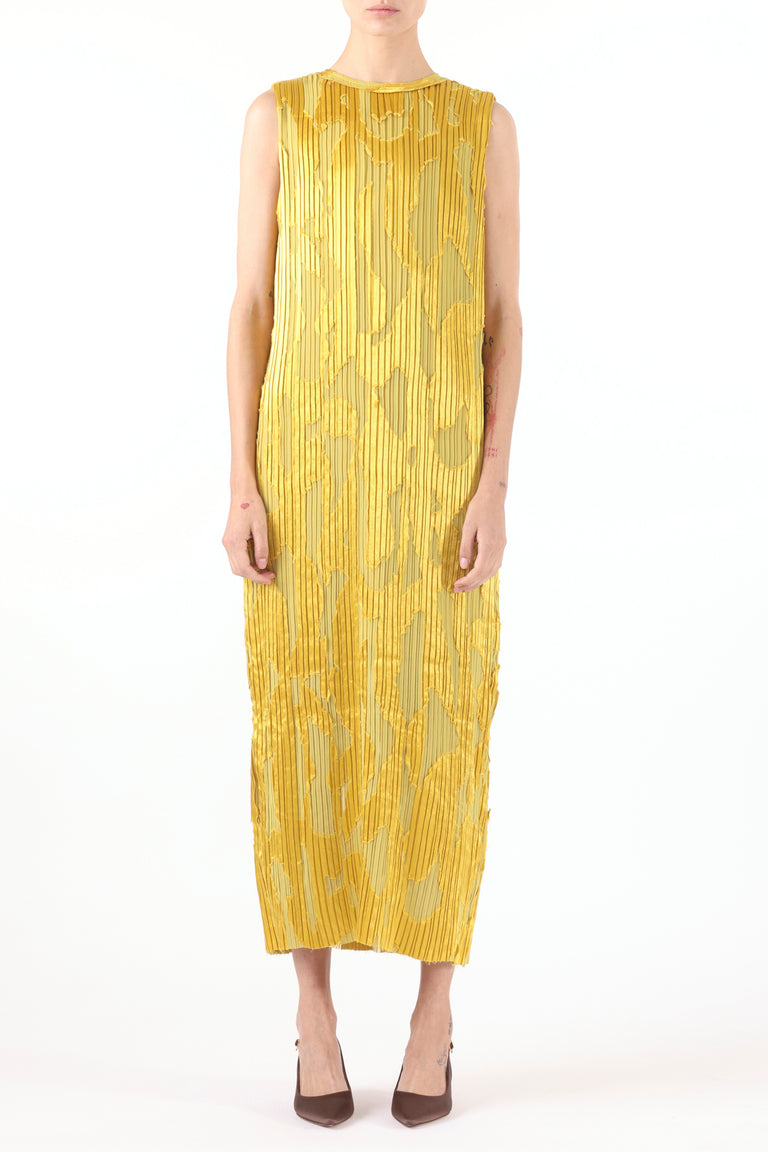 Abstract Fil Coupe Pleated Midi Shift Dress. view 1