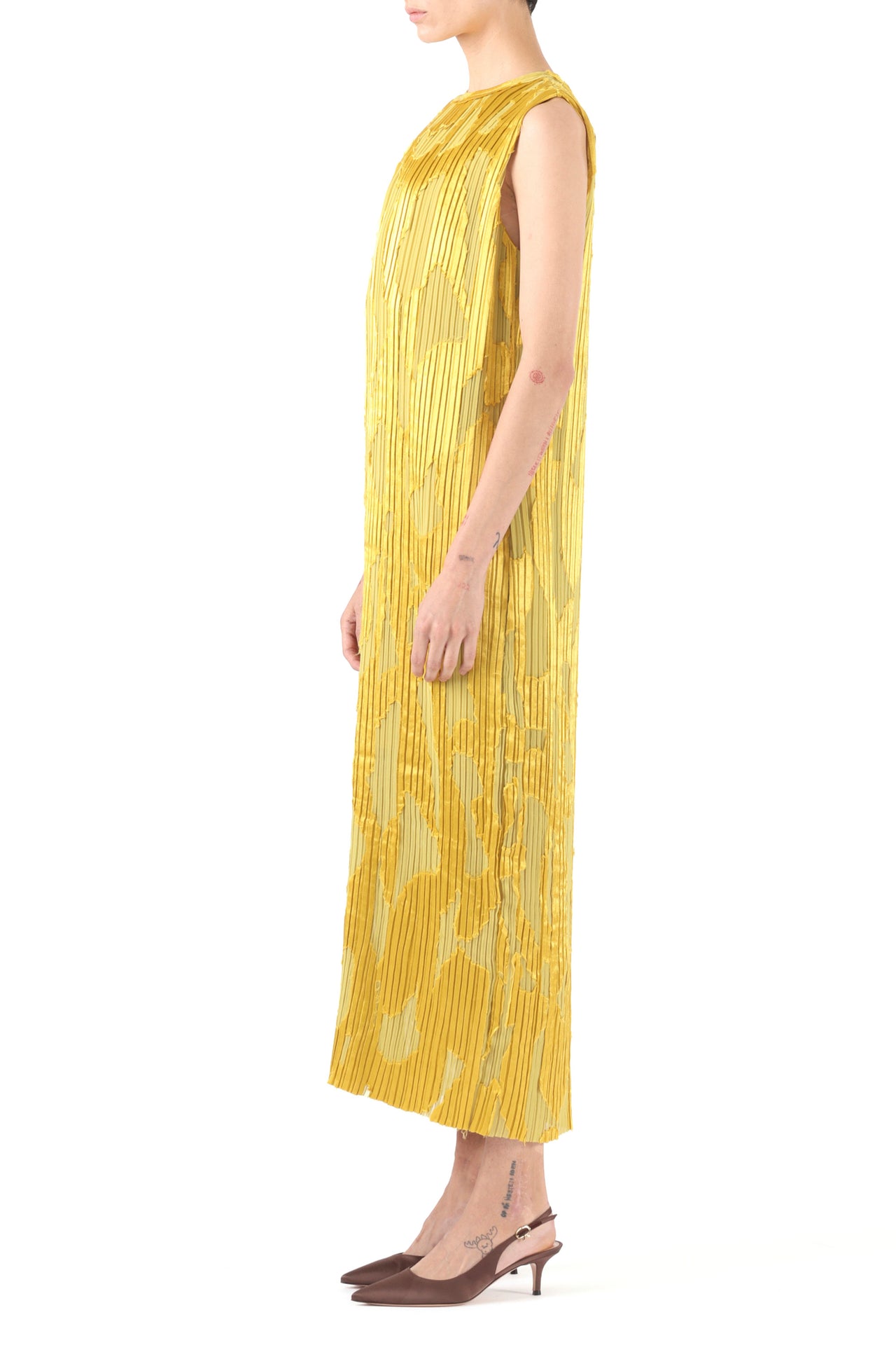 ABSTRACT FIL COUPE PLEATED MIDI SHIFT DRESS view 2