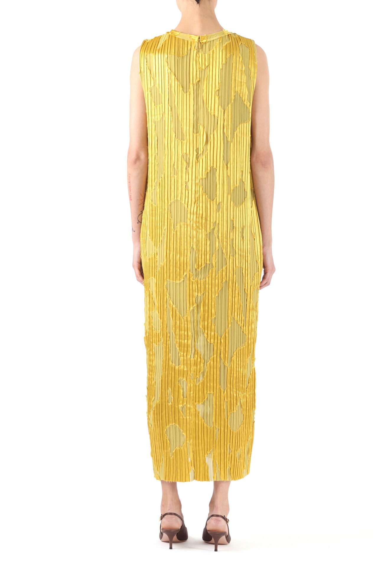 ABSTRACT FIL COUPE PLEATED MIDI SHIFT DRESS view 3