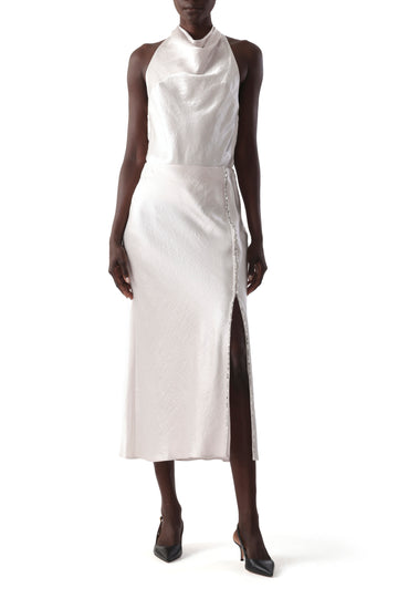 COWL BACK HALTER TOP W/ CRYSTAL STRAPS view 1