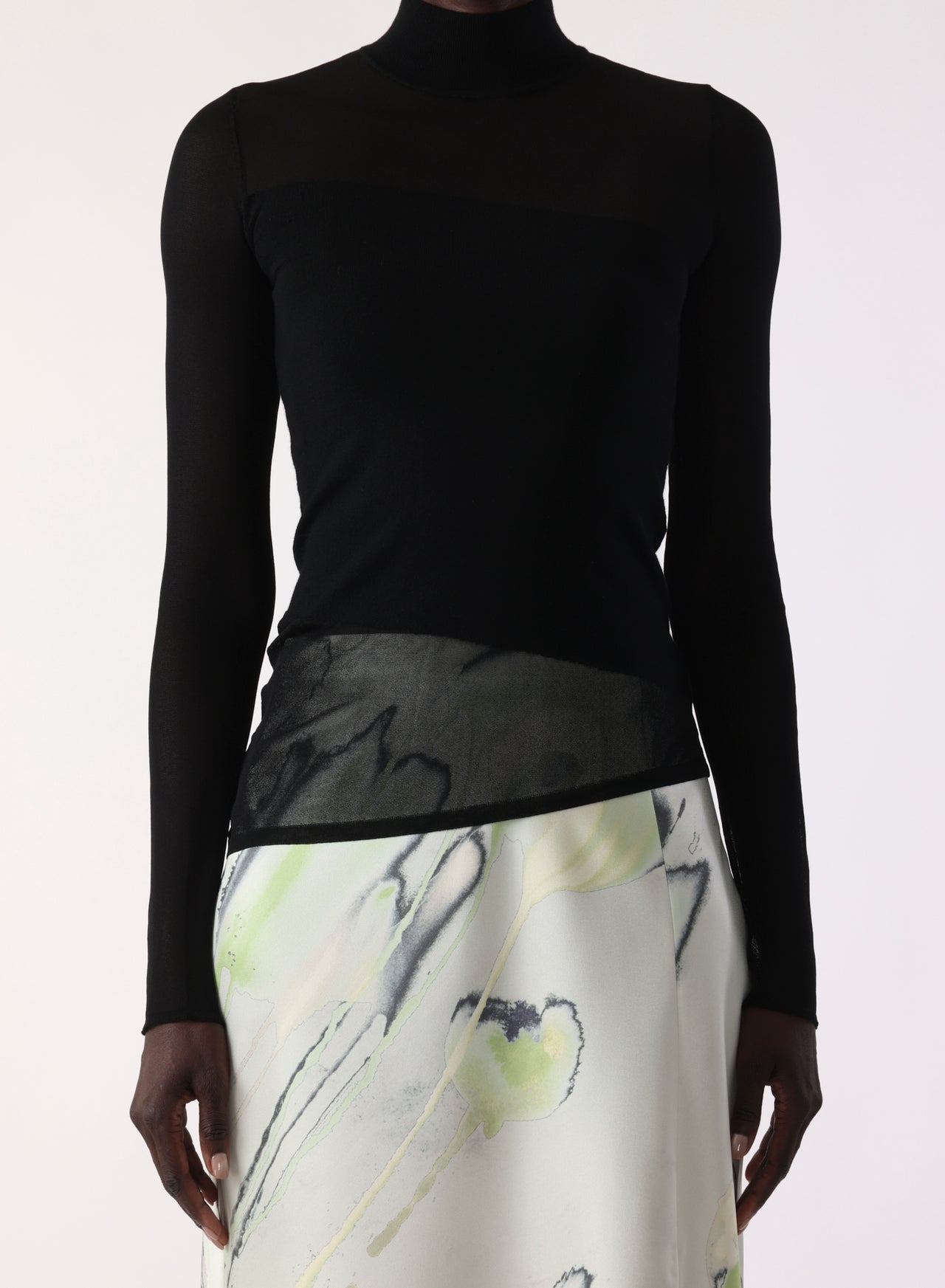 SHEER COMBO MERINO KNIT TURTLENECK view 1