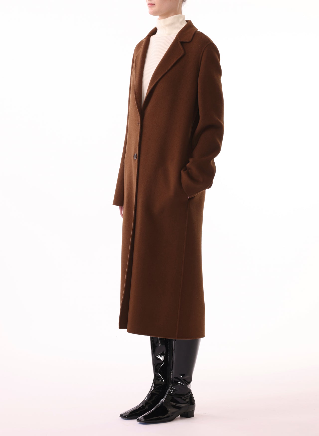 SINGLE BREASTED LONG CASHMERE COAT view 3