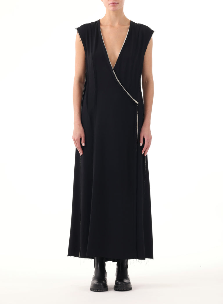 DEEP V-NECK CREPE DRESS view 1