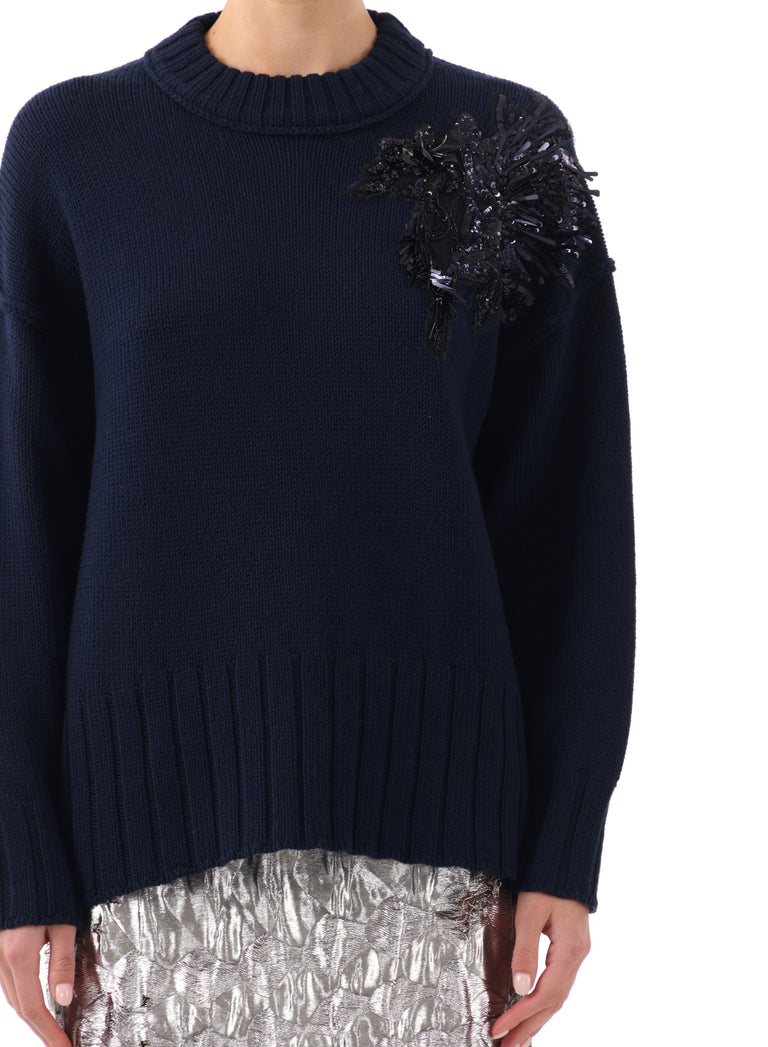 PINCUSHION EMBELLISHED WOOL SWEATER view 4