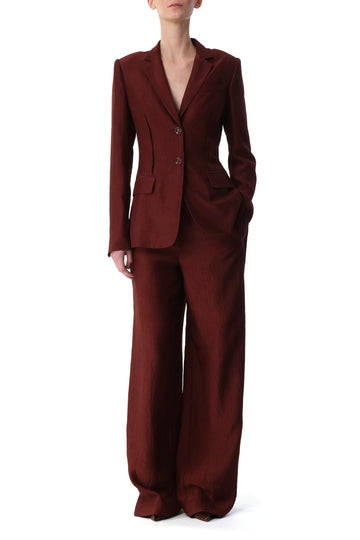 CRINKLED SATIN SINGLE-BREASTED BLAZER view 1