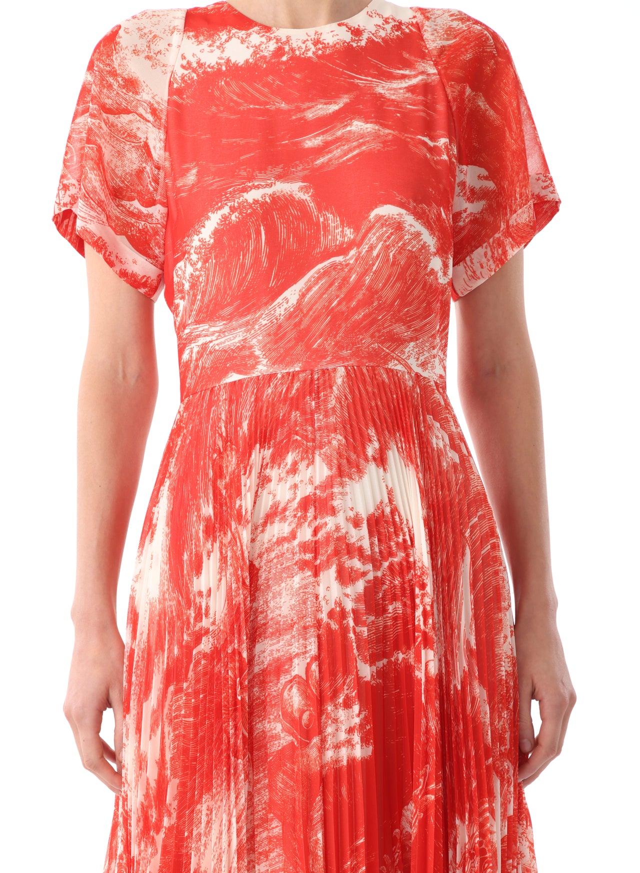 OCEANSCAPE PRINTED SHORT SLEEVE DRESS view 4