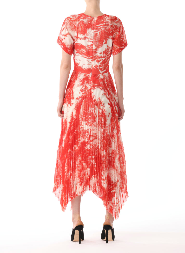 OCEANSCAPE PRINTED SHORT SLEEVE DRESS view 3