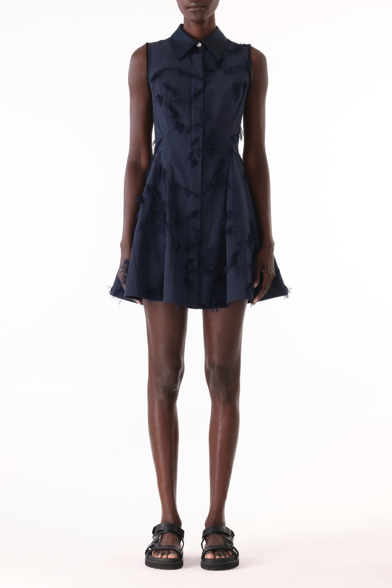 SLEEVELESS COTTON FIL COUPE MINI SHIRTDRESS view 2