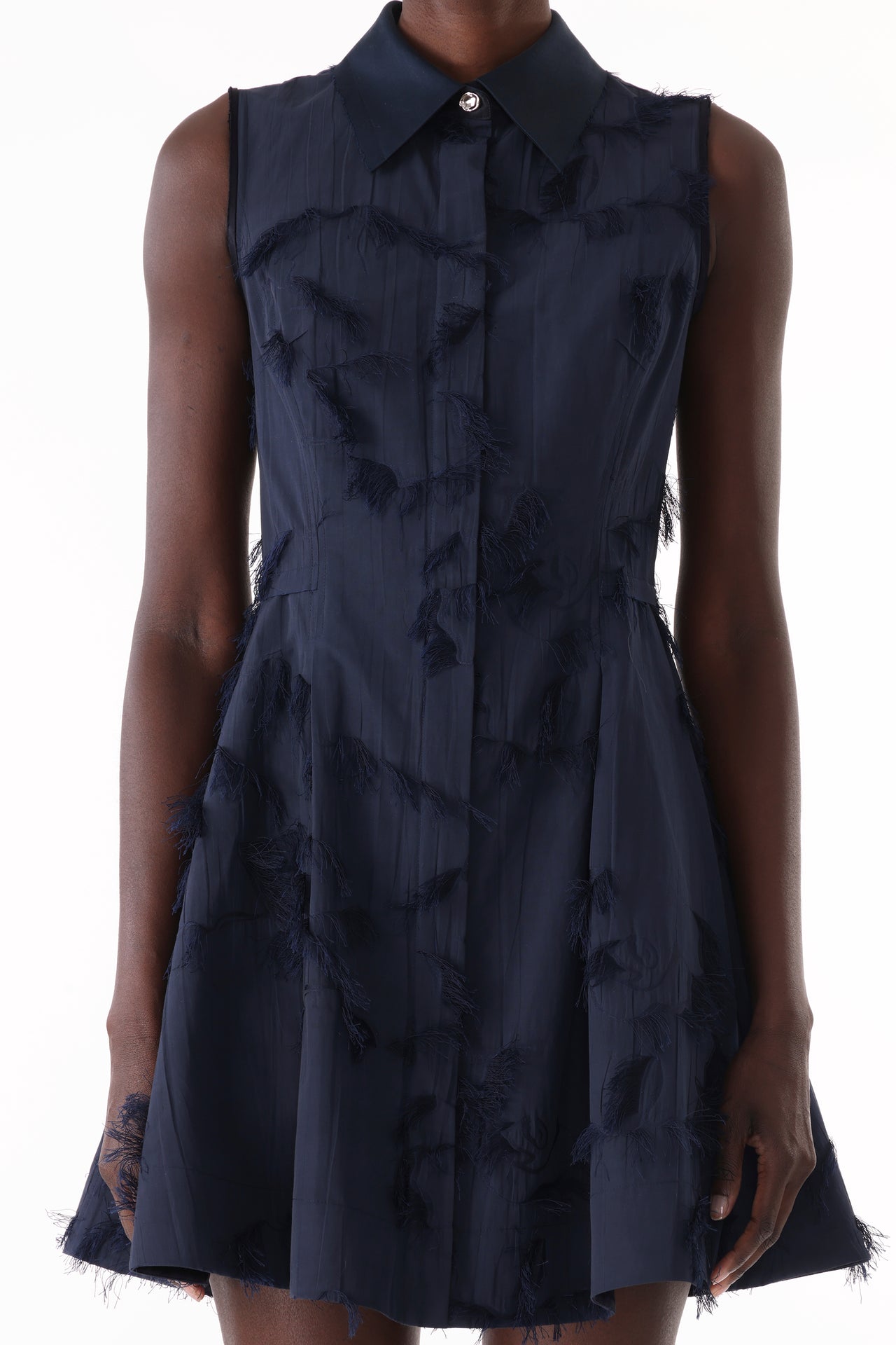 SLEEVELESS COTTON FIL COUPE MINI SHIRTDRESS view 5