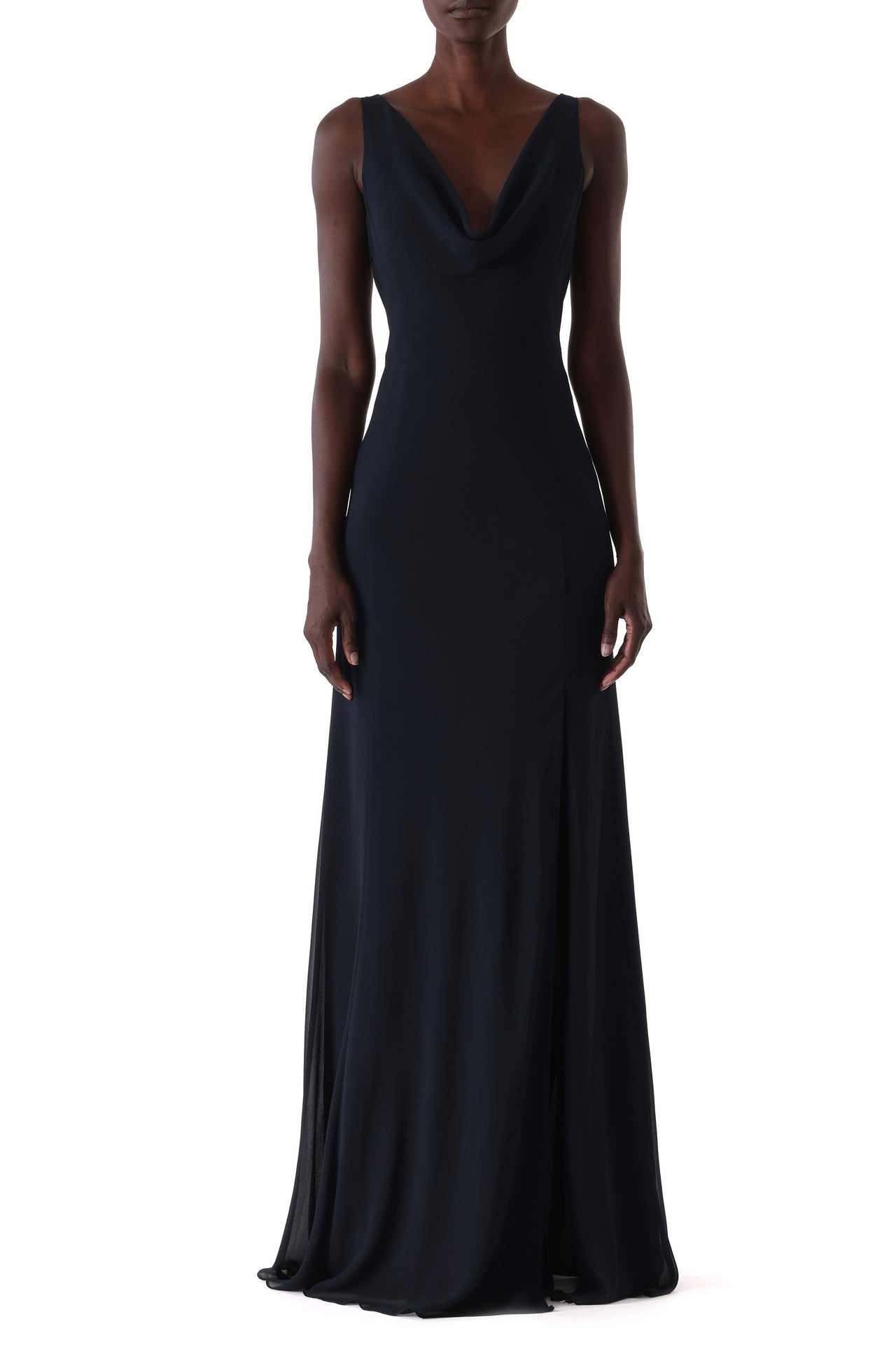 WASHED TWILL LAYERED SLEEVELESS COCKTAIL DRESS view 2