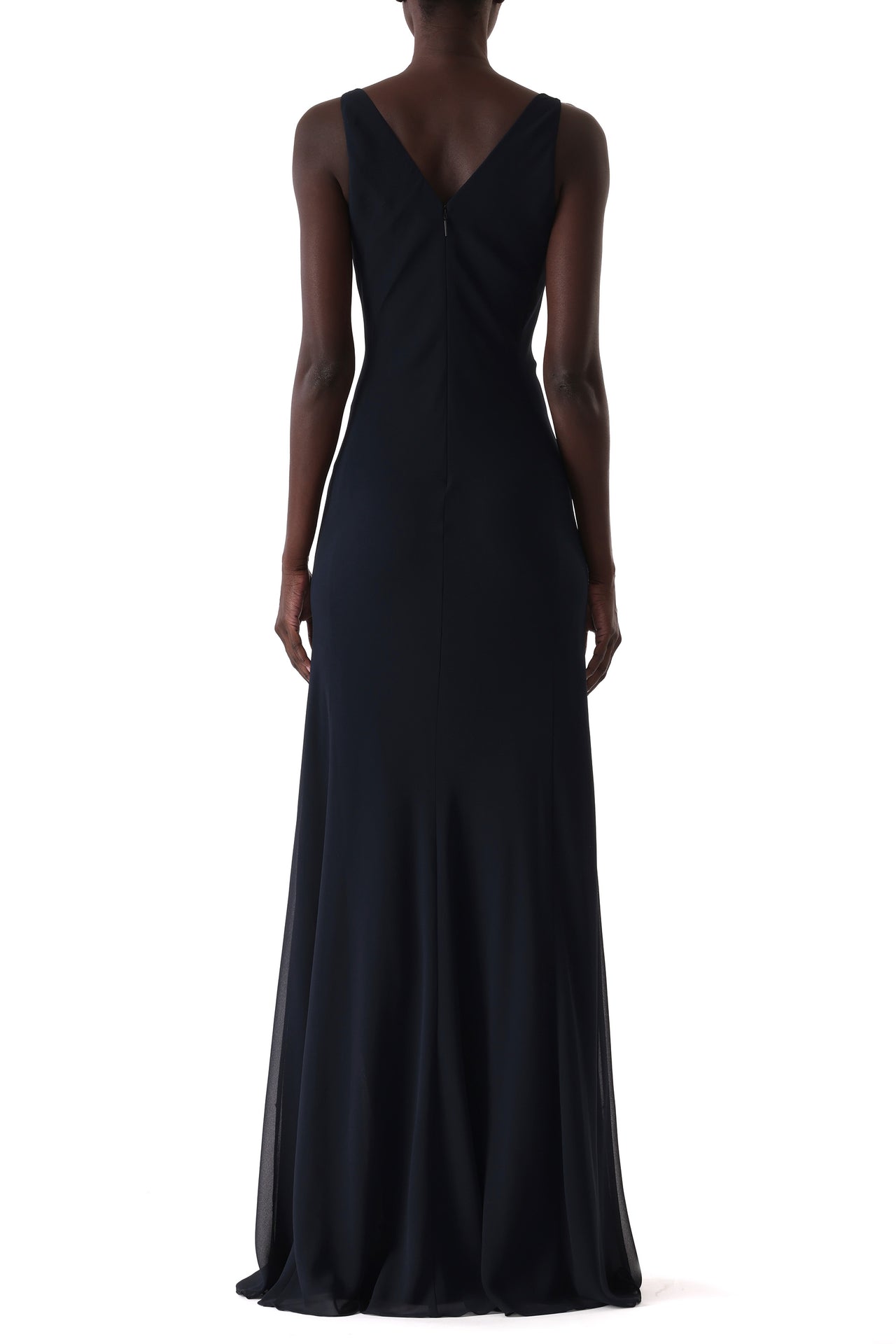 WASHED TWILL LAYERED SLEEVELESS COCKTAIL DRESS view 4