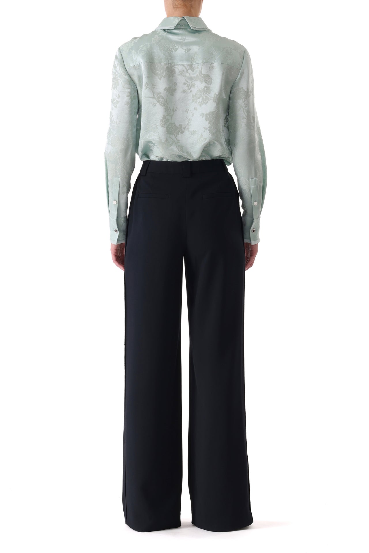 FLORAL SATIN JACQUARD BUTTON-UP SHIRT view 4