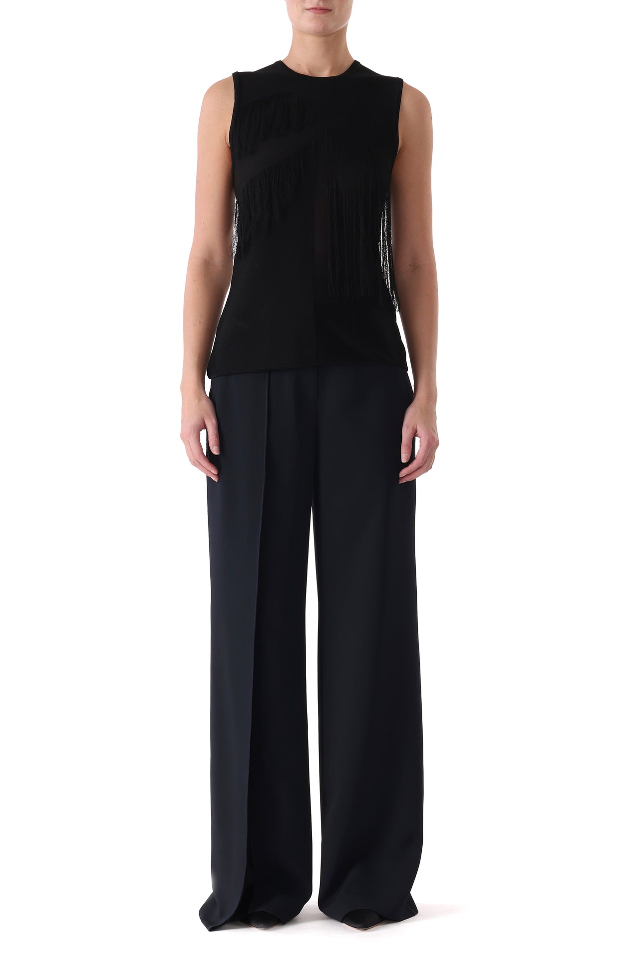 SLEEVELESS FRINGE KNIT TOP view 3