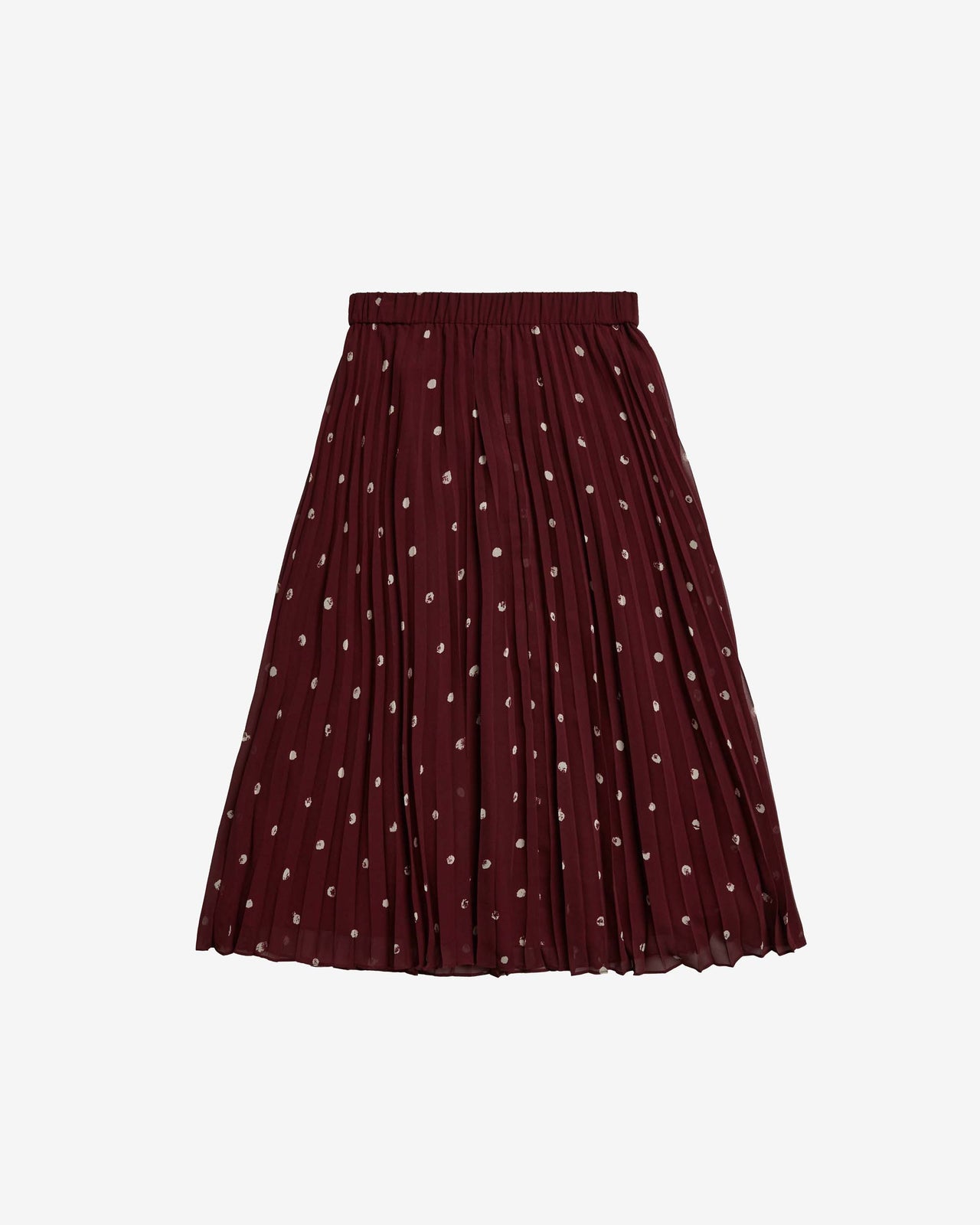 DOT PRINTED PLEATED SKIRT view 1
