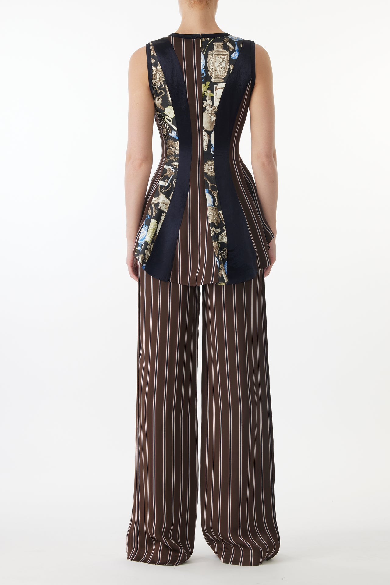 MIXED-MEDIA PANELED SLEEVELESS TOP view 5