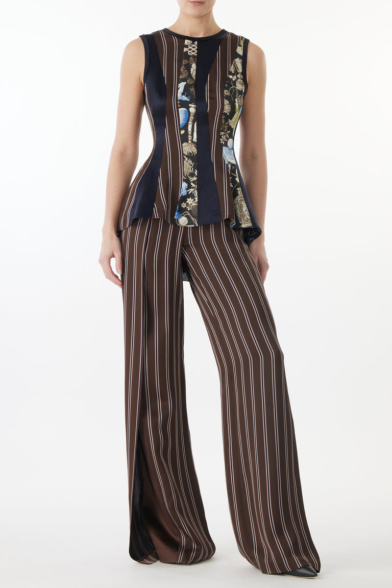 MIXED-MEDIA PANELED SLEEVELESS TOP view 3