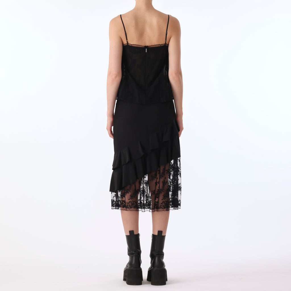 CDC RUFFLE SKIRT w/ EMBROIDERED LACE TULLE COMBO view 3