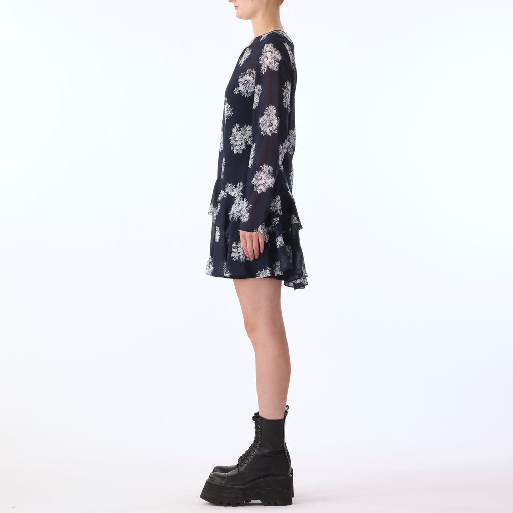 L/S SHORT DRESS WITH RUFFLE DETAIL view 2