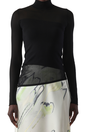 SHEER COMBO MERINO KNIT TURTLENECK view 1