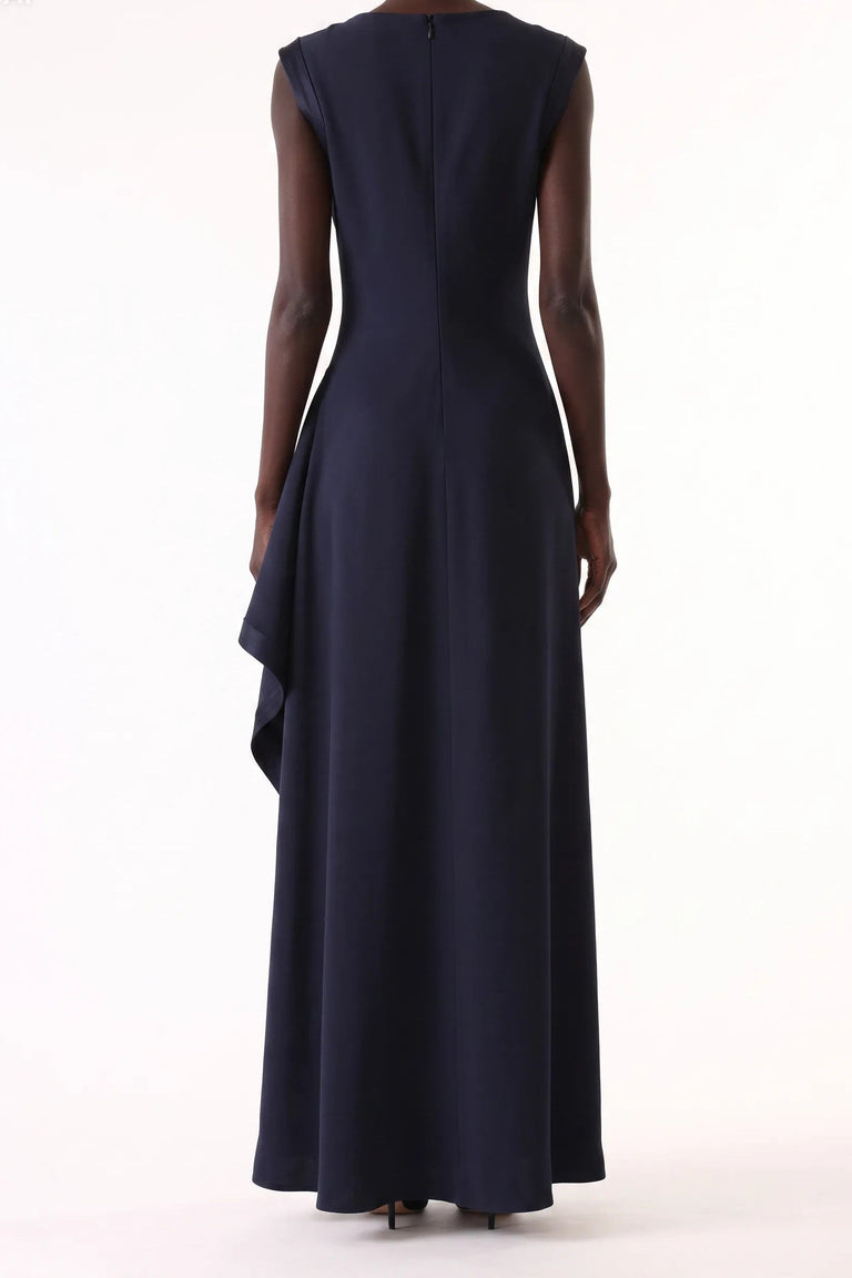 WASHED TWILL ASYMMETRICAL GOWN view 2