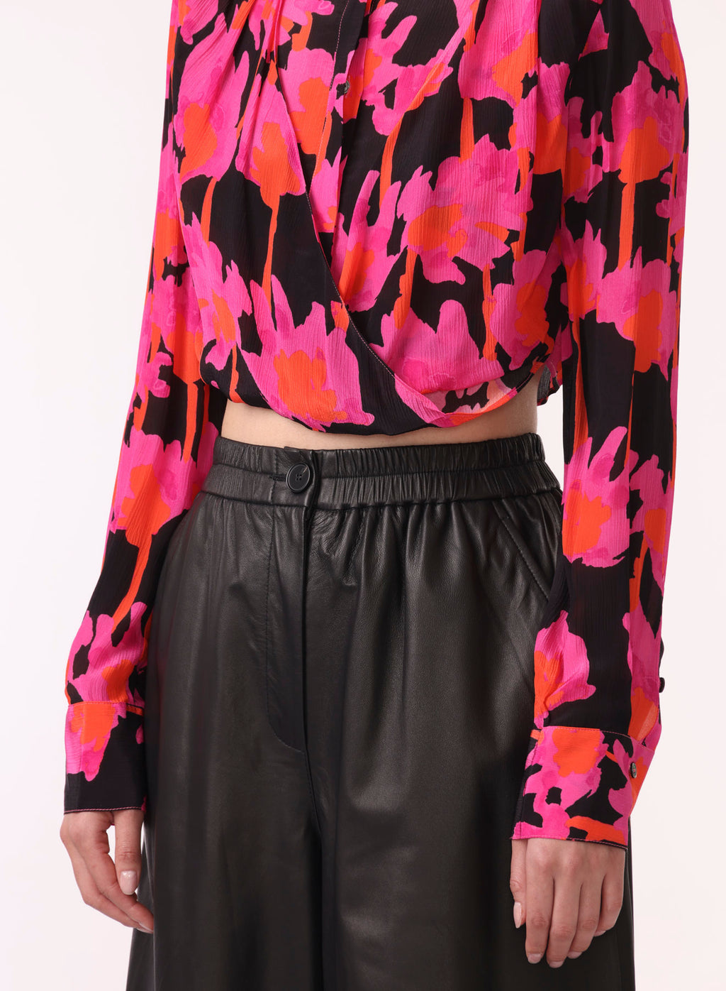 LS DRAPED FRONT CROPPED BLOUSE view 4
